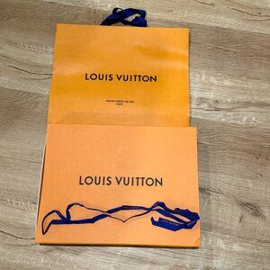 Authentic Louis Vuitton Large Magnetic Box, Shopping Bag and Ribbon